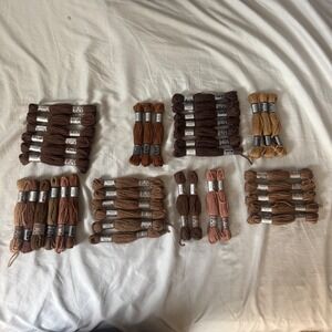 DMC Colbert Laine Tapestry Wool Thread Lot Brown Earth Tones 40 Skeins France